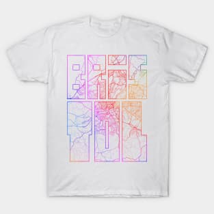 Bristol, England City Map Typography - Colorful T-Shirt